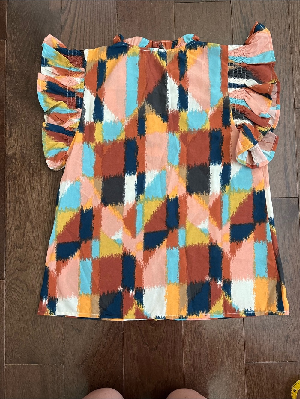 THML Printed Flutter Sleeve Top in Multi-Color - Picture 6 of 6